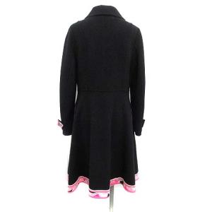 LEONARD FASHION ステンカラーコート ウール アンゴラ混 36 黒