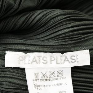 PLEATS PLEASE ISSEY MIYAKE イッセイミヤケ スターエンボス カットソー Tシャツ 半袖 プリーツ プルオーバー ハイネック 3 L 緑 グリーン