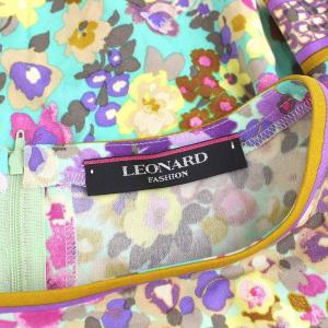 LEONARD FASHION ワンピース ひざ丈 花柄 総柄 七分袖 34 マルチカラー