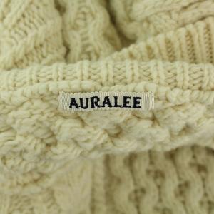 AURALEE 18AW FRENCH MERINO ARAN KNIT TURTLE NECK BIG P/O 