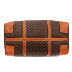 CELINE ボストンバッグ マカダム柄 PVCレザー 茶