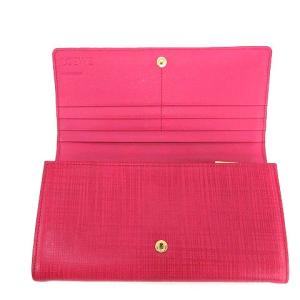 LOEWE 長財布 二つ折り アナグラムロゴ レザー ピンク