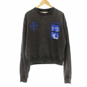 Off-White 19AW HARDCORE CARAVAGGIO スウェット トレーナー プリント クルーネック ポルトガル製 XS チャコールグレー