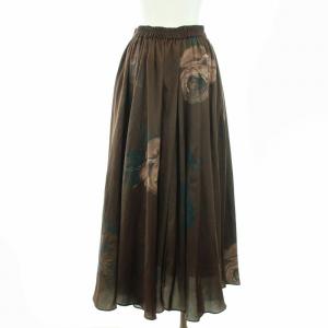 Ameri VINTAGE 20AW ELLA CIRCULAR SKIRT スカート ロング フレア 花柄 M ブラウン