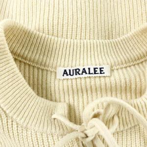 AURALEE 16AW WOOL RIB KNIT LACE-UP ニット 長袖 1 S ベージュ