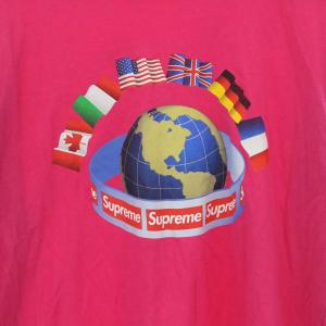 Supreme 15AW Worldwide L/S Tee M ピンク