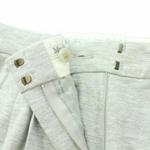 Max Mara サイドラインパンツ ジップフライ シルク 40 M グレー