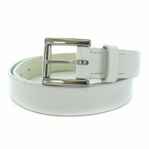 Yohji Yamamoto POUR HOMME THICK TANNED 30MM PLAIN BELT 牛革 カウレザー ホワイト