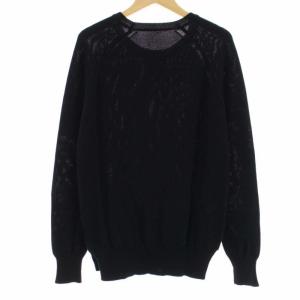 L'Appartement ニット カットソー クルーネック 長袖 コットン100% M 紺 ネイビー