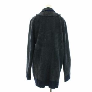 sacai 14AW ドッキングニットジャケット 総柄 ウール ナイロン 日本製 1 S グレー ネイビー 14-02085