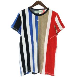 MAIN LABEL カットソー Tシャツ コットン パイル生地 ストライプ 半袖 S マルチカラー