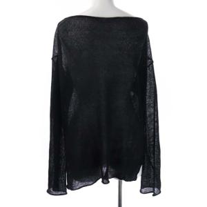 Deuxieme Classe 19SS ケーブルニット カットソー 長袖 シアー シースルー 麻 リネン 黒 ブラック