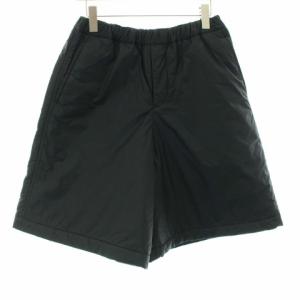 AD2013 中綿ナイロンショートパンツ ハーフ イージー ウエストゴム XS 黒 ブラック