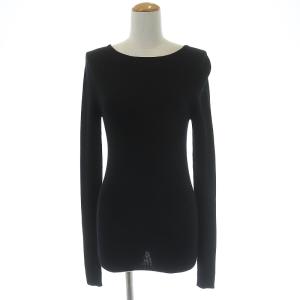 18SS リブニット セーター カットソー 長袖 コットン混 ブラック