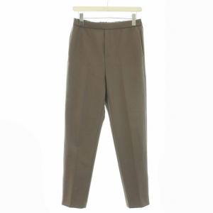 19AW スリットテーパードパンツ スラックス 裾ジップ 38 ブラウン
