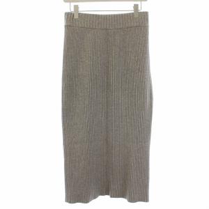 EVERYDAY I LIKE 20AW リブタイトスカート ロング ウール ナイロン 日本製 36 S グレー