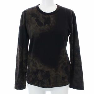 AD2016 Tシャツ カットソー クルーネック 長袖 総柄 ウール XS ブラック