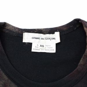 COMME des GARCONS AD2016 Tシャツ カットソー クルーネック 長袖 総柄 ウール XS ブラック