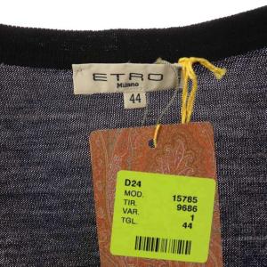 ETRO ニット カーディガン 長袖 Vネック ウール 44 ブラック