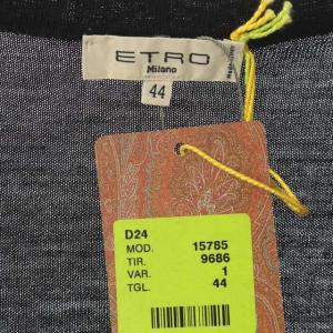 ETRO ニット カーディガン 長袖 Vネック ウール 44 ブラック