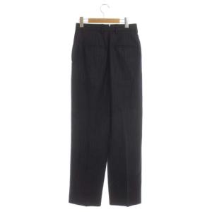 INCOTEX Wタックリラックスフィットパンツ ワイドパンツ チョークストライプ ウール 40 紺 ネイビー