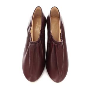 CELINE フィービー期 ソフトレザー バレリーナ パンプス コーンヒール レザー 36 赤茶