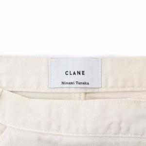 CLANE 田中みな実 21SS ラップデニムパンツ ジーンズ ワイド 0 XS 白 オフホワイト 10111-7322