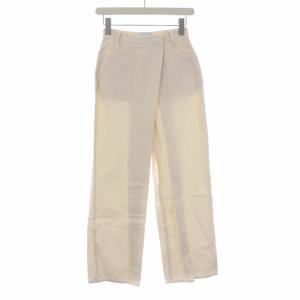 田中みな実 21SS ラップデニムパンツ ジーンズ ワイド 0 XS 白 オフホワイト 10111-7322
