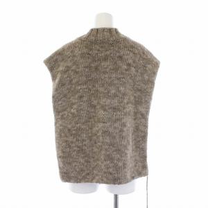Martin Margiela 4 21AW ボタニカル ダイ タバード ニットベスト アルパカ混 S ベージュ