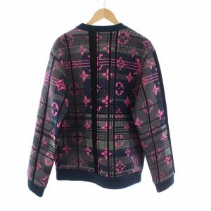 LOUIS VUITTON 1A8P0M 21SS モノグラムジャカードスウェットシャツ XL ネオンピンク グリーン