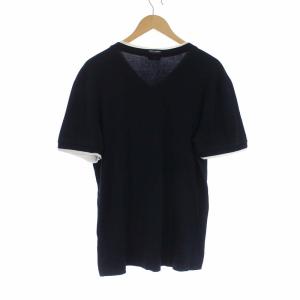 DOLCE&GABBANA UNDERWEAR 半袖 Tシャツ カットソー Vネック フェイクレイヤード XL 黒 ブラック