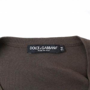 DOLCE&GABBANA ヘンリーネック 長袖 Tシャツ ロンT カットソー 54 2XL ブラウン