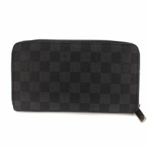 LOUIS VUITTON N63077 ダミエグラフィット ジッピーオーガナイザー 長財布 ラウンドファスナー 黒