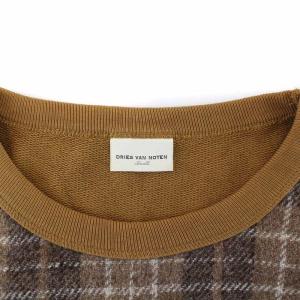 DRIES VAN NOTEN 17AW MARLING&EVANS Sweatshirt フロント切替スウェット チェック S 茶