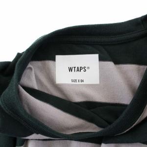 WTAPS 22SS LANE SS COTTON ボーダーTシャツ カットソー 半袖 4 XL 緑 グリーン ベージュ 221ATDT-CSM27