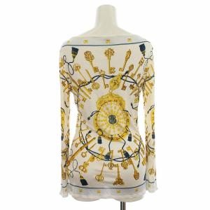 HERMES カットソー スカーフ柄 38 白