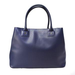 agnes b. レザー トートバッグ ポーチ ネイビー OF