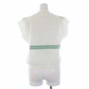 Mame Kurogouchi 20SS Cocoon Layered Knit Tops 半袖 ニット カットソー ショート丈 総柄 シアー 2 M 白