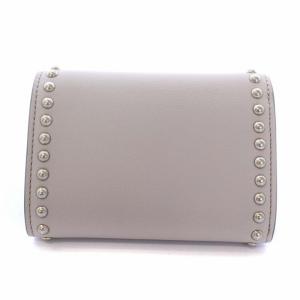 J&M DAVIDSON スタッズフォールドウォレット 三つ折り レザー グレージュ