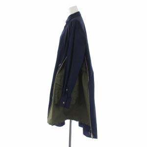 sacai 19SS Contrast Panel Dress シャツワンピース 1 ネイビー カーキ