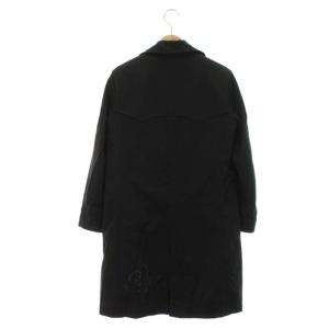 NEIGHBORHOOD トレンチコート ロング 中綿ライナー付き プリント コットン100% アウター XS 黒 ブラック