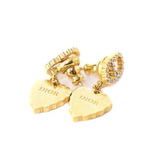 Christian Dior 2021 CLAIR D LUNE クリスタル ピアス ハート CDシグネチャー ゴールド