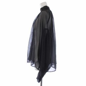 CLANE 21SS シアーパフトップス SHEER PUFF TOPS ブラウス シャツ プルオーバー ハイネック 長袖 2 M 黒