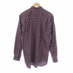 COMME des GARCONS SHIRT 20AW 小花柄 長袖シャツ コットン M 紺 ネイビー ピンク W28088
