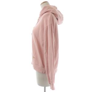 BLUE LABEL CRESTBRIDGE パーカー スウェット 長袖 フード ロゴ紐 プレート 38 M ピンク