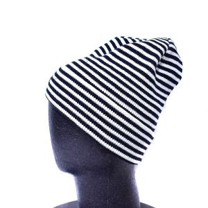 Supreme Striped Beanie ボックスロゴ 黒 白