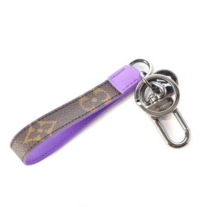 LOUIS VUITTON ドラゴンヌ・スリム キーホルダー LVイニシャル モノグラム 茶 紫