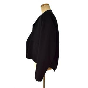 ENFOLD 20SS ダブルクロス BIG PKT ショートジャケット ノーカラー 38 ブラック