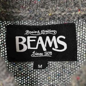 BEAMS カーディガン ニットジャケット 長袖 ウール M グレー