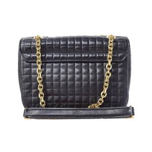 CELINE C Bag Medium 2way チェーンバッグ ショルダーバッグ レザー キルティング ブラック